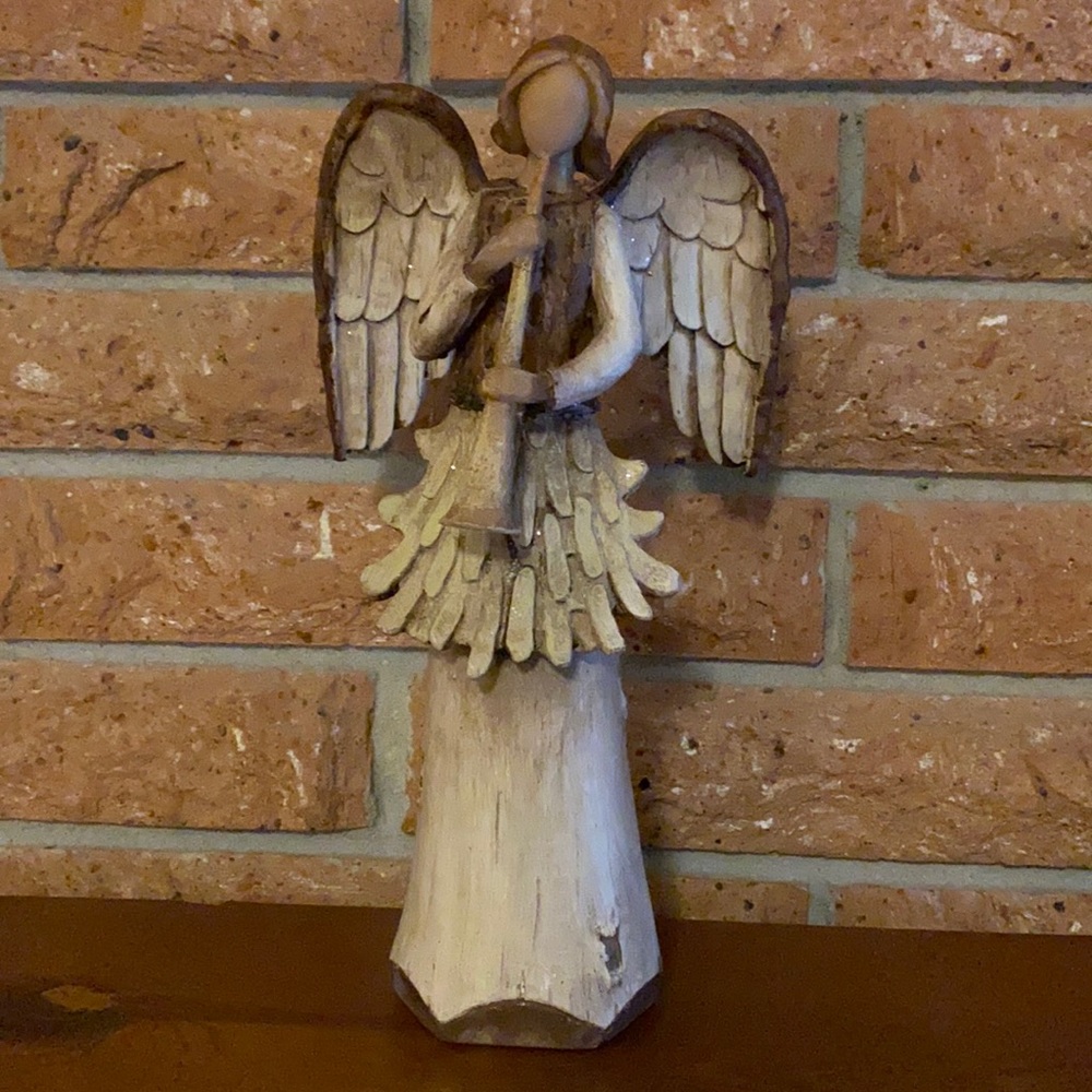 Tree Bird Trumpet Angel Resin